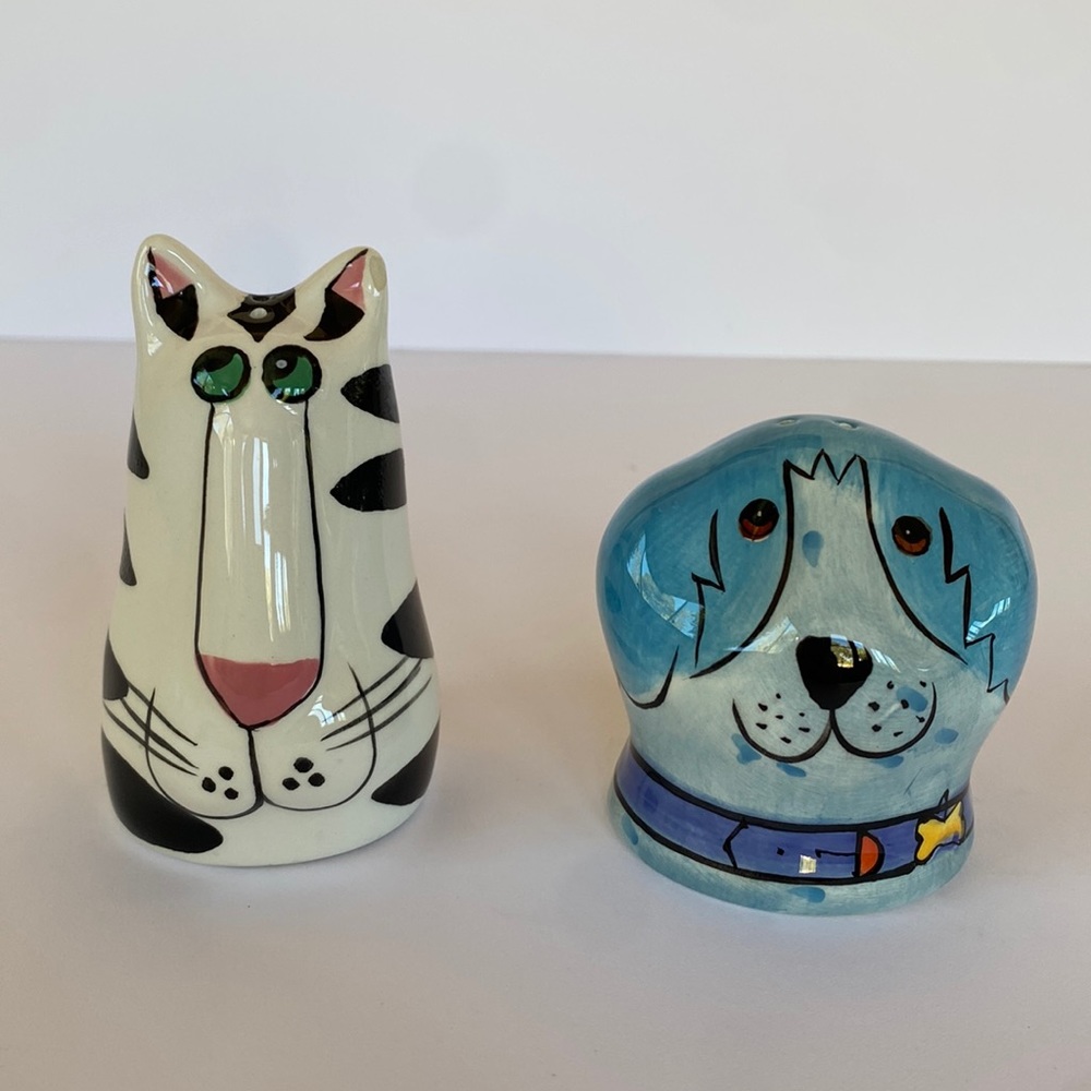 Salt n pepper shakers. Cute dog and cat